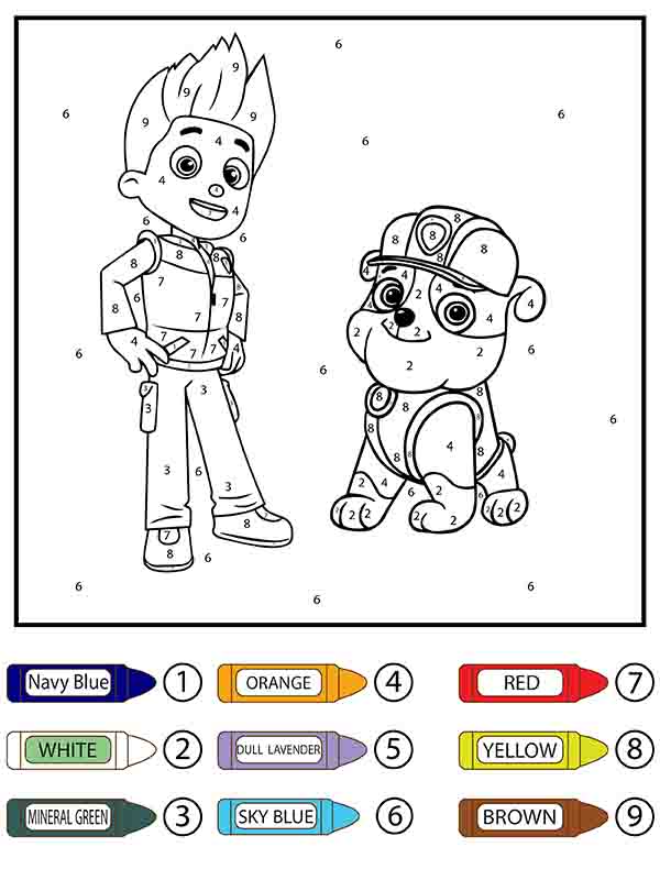 Paw Patrol Alex Porter And Rubble Color By Number F Rbung Seite