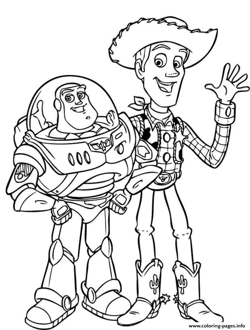 Dibujo Buzz Lightyear Y Woody Para Colorear Imprimir E Dibujar Pdmrea