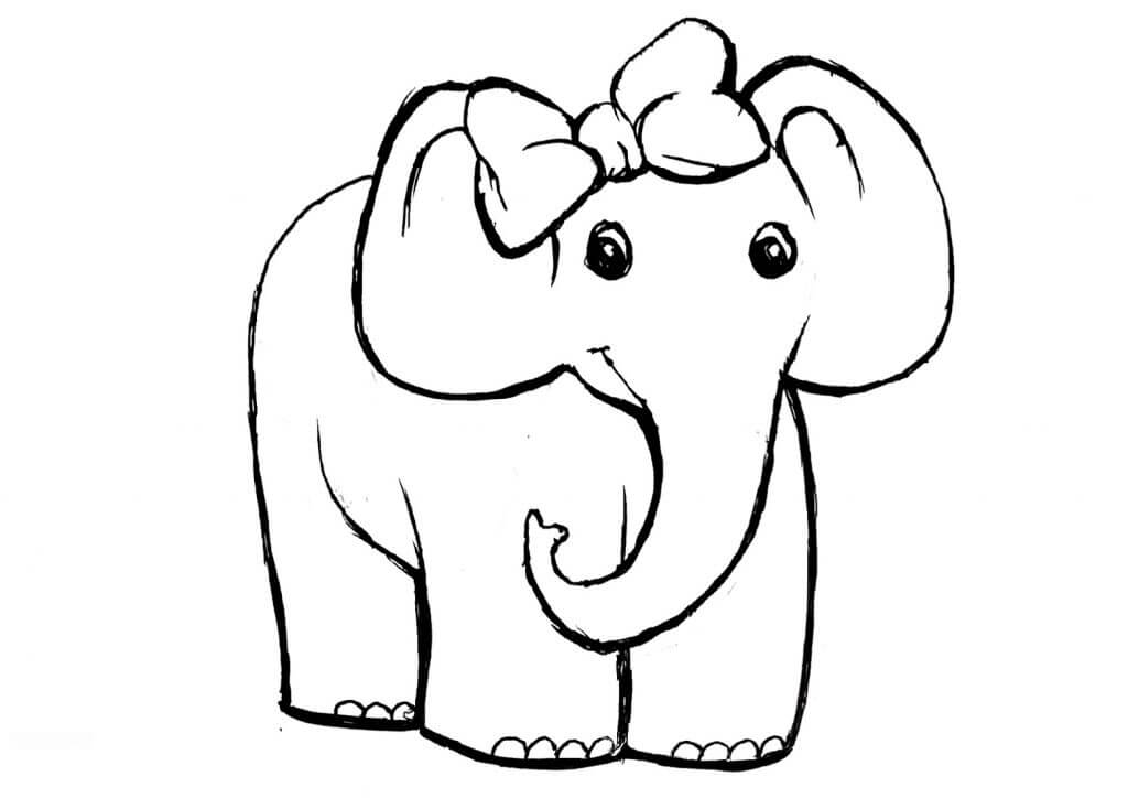 Gran Elefante Para Colorear Imprimir E Dibujar Coloringonly