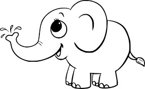 Elefante Chibi Sentado Para Colorear Imprimir E Dibujar Coloringonly