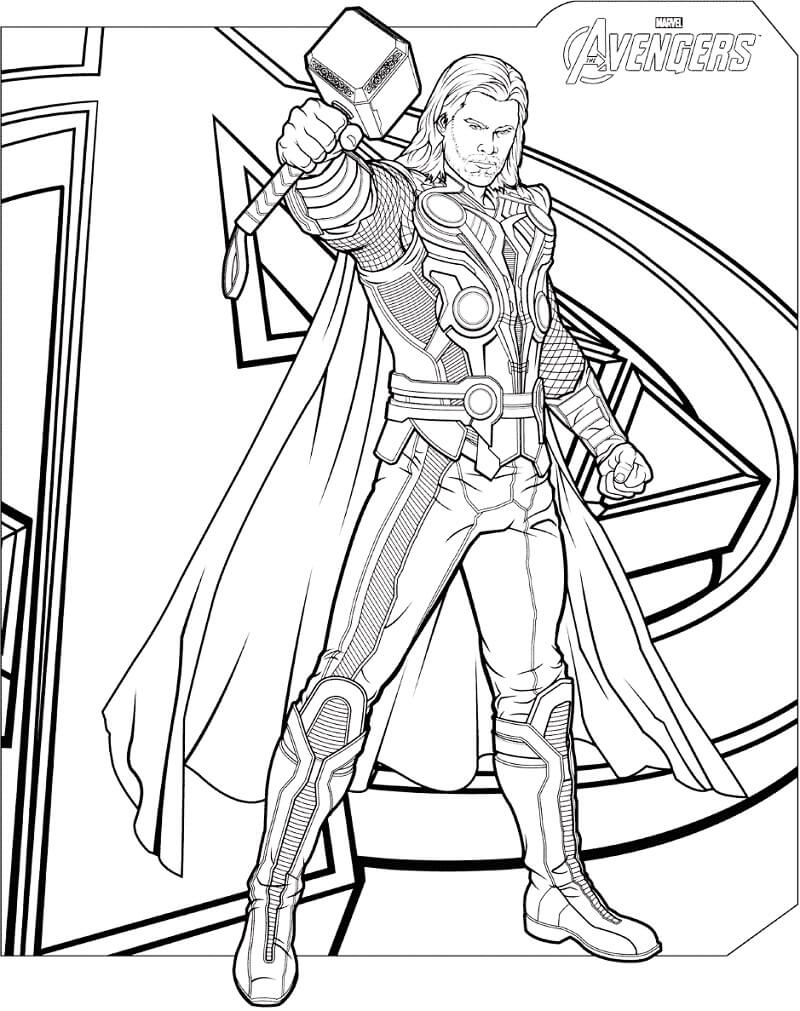 Thor De Avenger Para Colorear Imprimir E Dibujar ColoringOnly
