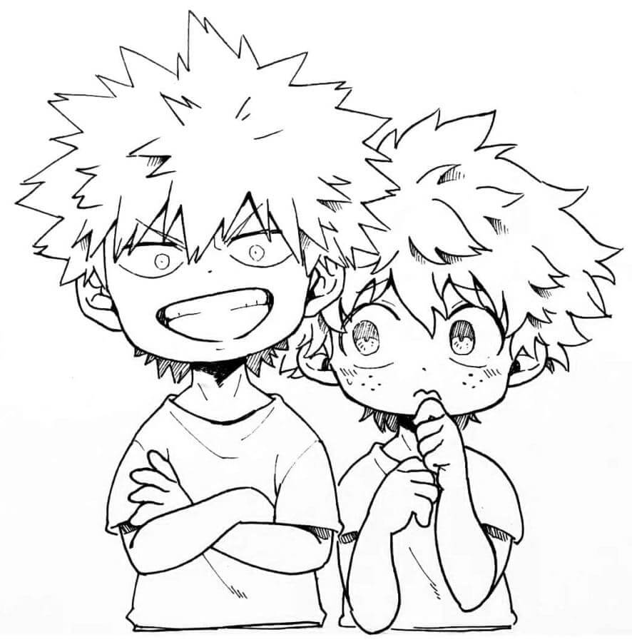 Lindo Deku Y Amigo Para Colorear Imprimir E Dibujar Dibujos Pdmrea Pdmrea