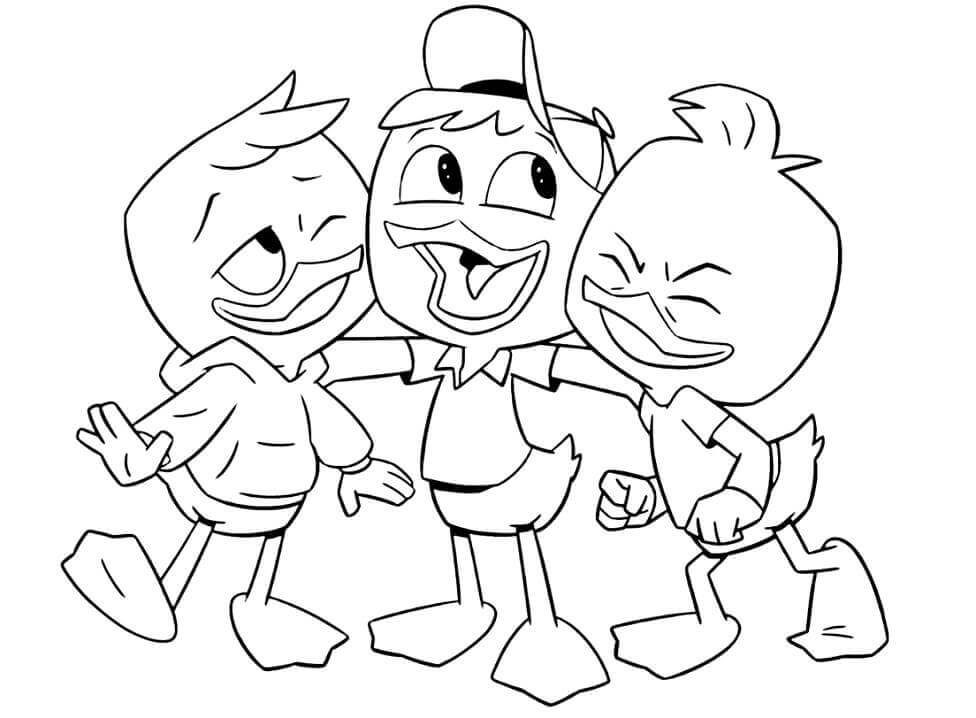 Happy Dewey Duck From Ducktales Para Colorear Imprimir E Dibujar