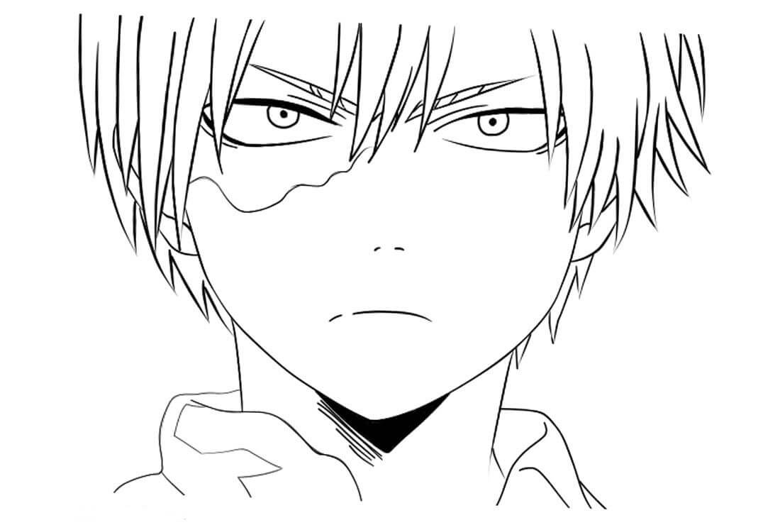 Enfréntate A Todoroki para colorear imprimir e dibujar ColoringOnly