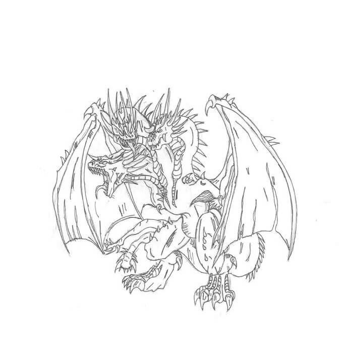 Ghidorah Aterrador Para Colorear Imprimir E Dibujar Coloringonly