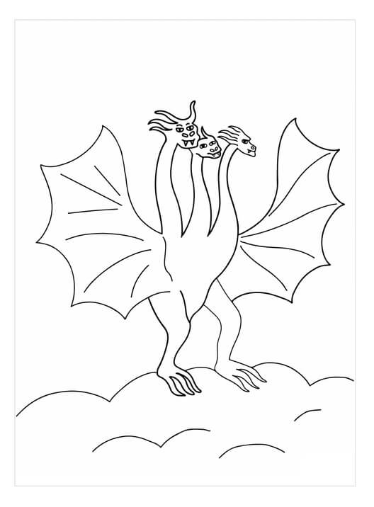 Ghidorah Simple Para Colorear Imprimir E Dibujar Coloringonly Pdmrea