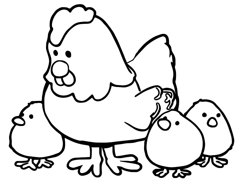 Dibujo De Gallinas Y Sus Pollitos Para Colorear Dibujos Para Colorear Sexiz Pix