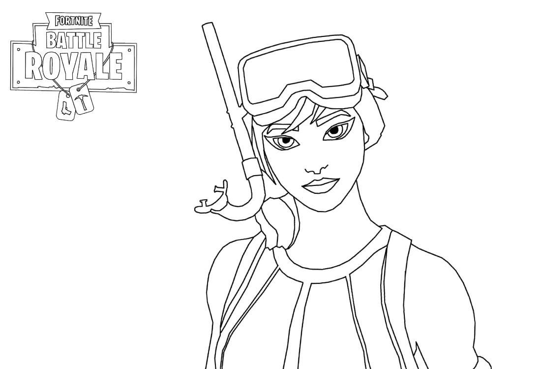 Personaje de Niña de Fortnite Battle Royale para colorear imprimir e