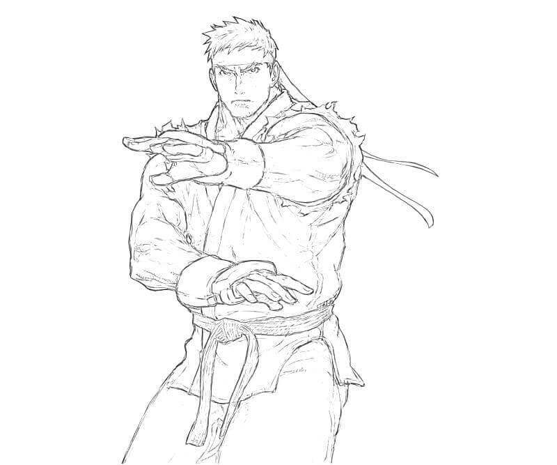 Ryu Defensivo Para Colorear Imprimir E Dibujar Coloringonly