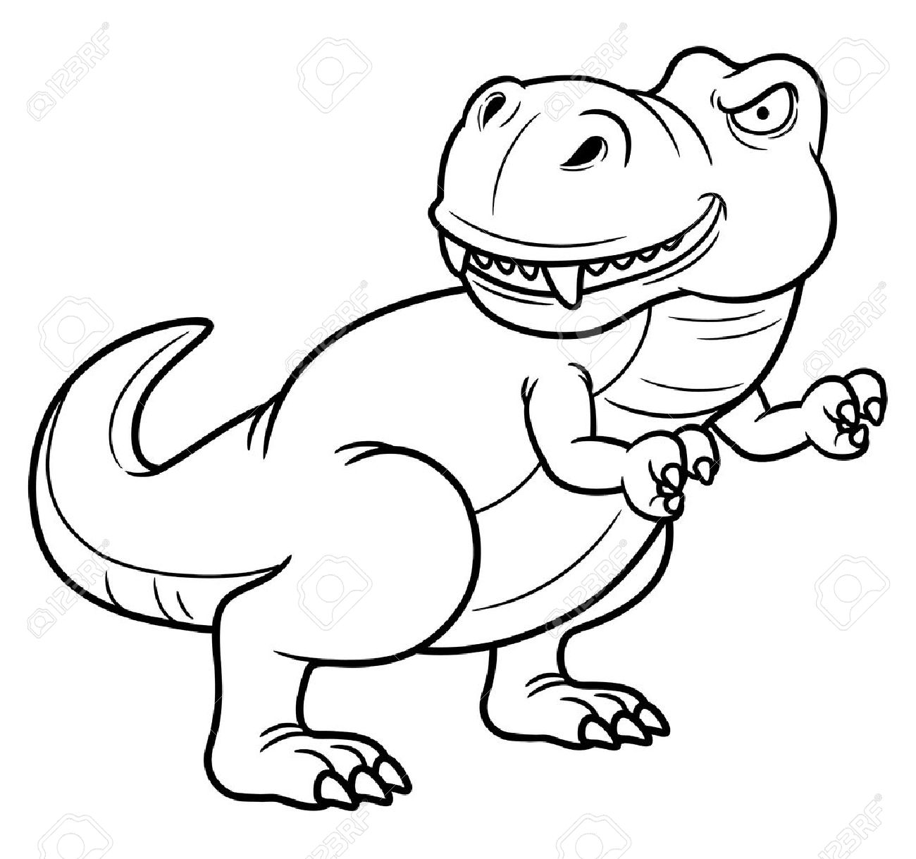 T Rex Con Nariz Grande Para Colorear Imprimir E Dibujar ColoringOnly