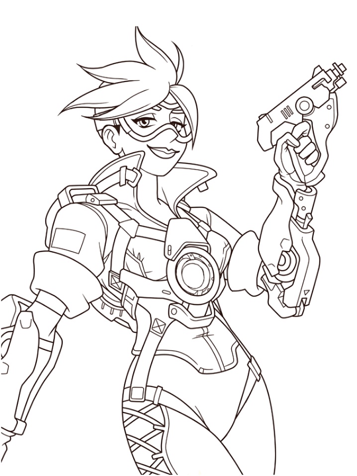 Trazador De Overwatch Para Colorear Imprimir E Dibujar Coloringonlycom