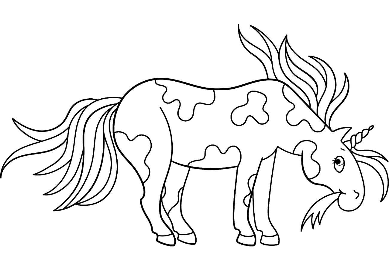 Unicornio Comiendo Hierba Para Colorear Imprimir E Dibujar Pdmrea The Best Porn Website