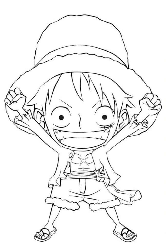 Coloriage Luffy Chibi télécharger et imprimer gratuit