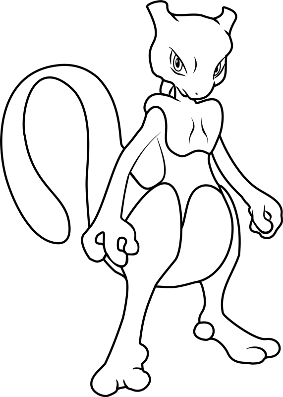 Mewtwo Coloring Page - Free Printable Coloring Pages for Kids