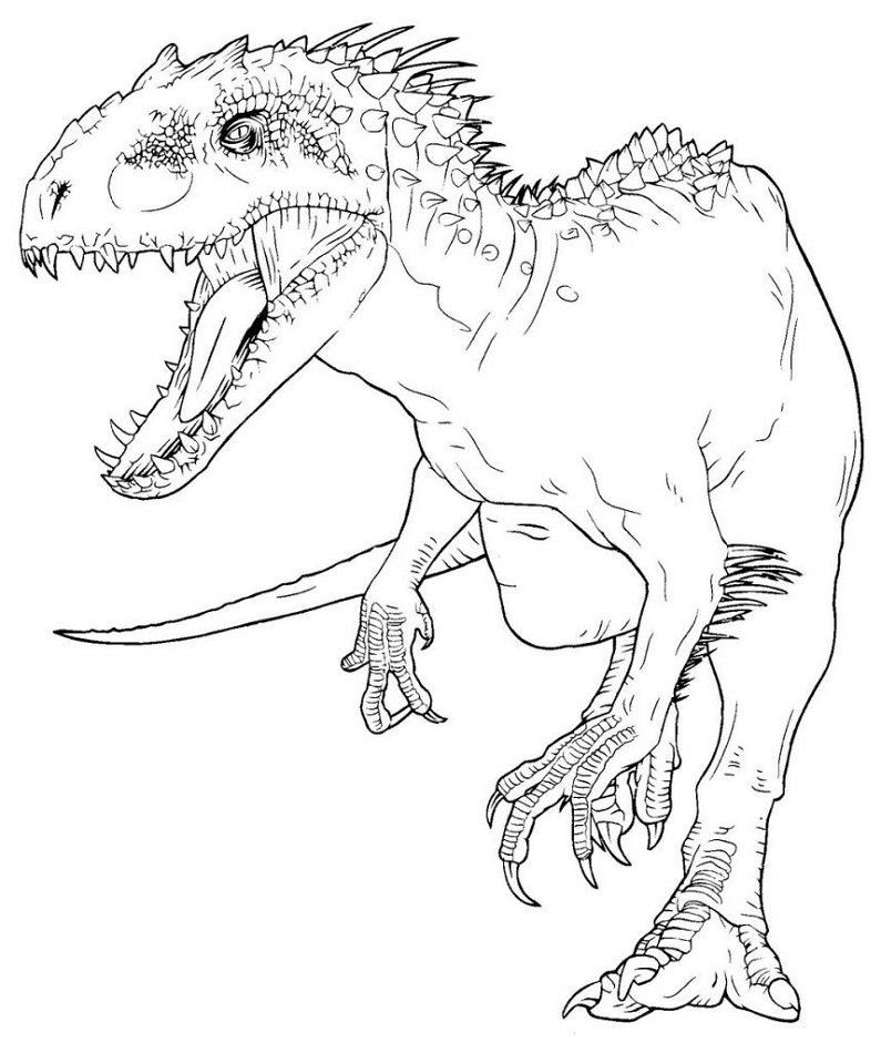 Jurassic Park Indominus Rex Coloring Page Free Printable Coloring