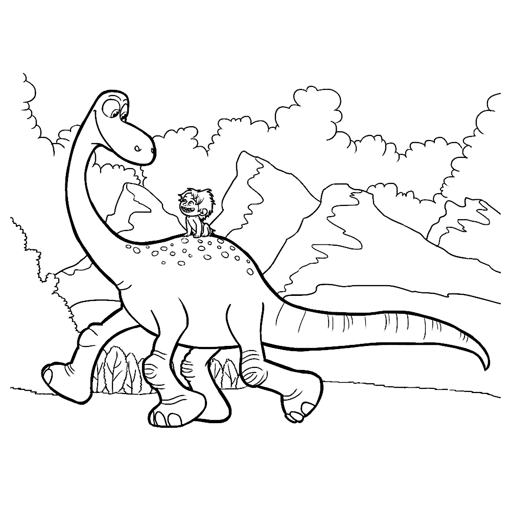 Arlo The Good Dinosaur Coloring Page Free Printable Coloring Pages