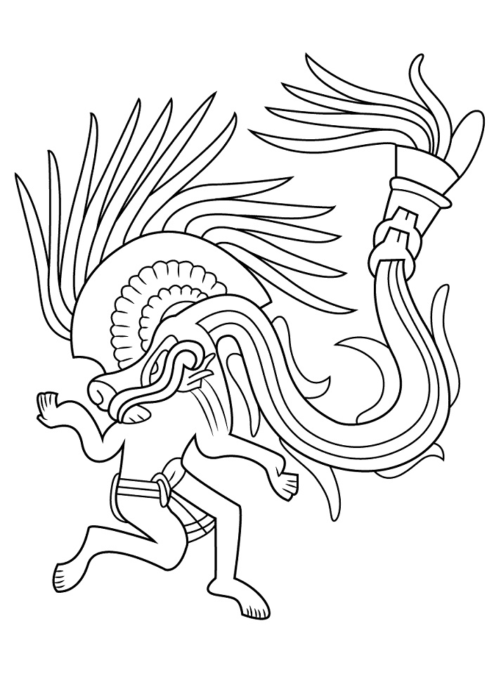 Coloring Aztec Gods Colouring Pages Aztec Calendar Coloring Page Sexiz Pix