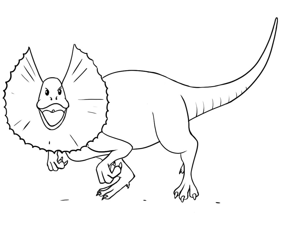 Dilophosaurus Walking Coloring Page Free Printable Coloring Pages For