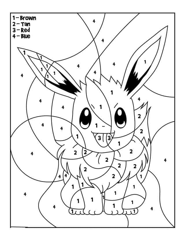 Squirtle Pokemon Color By Number Coloring Page Free Printable