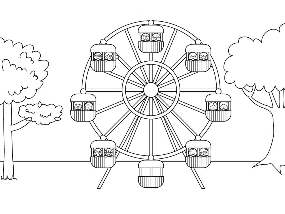 Printable Ferris Wheel Coloring Page Free Printable Coloring Pages