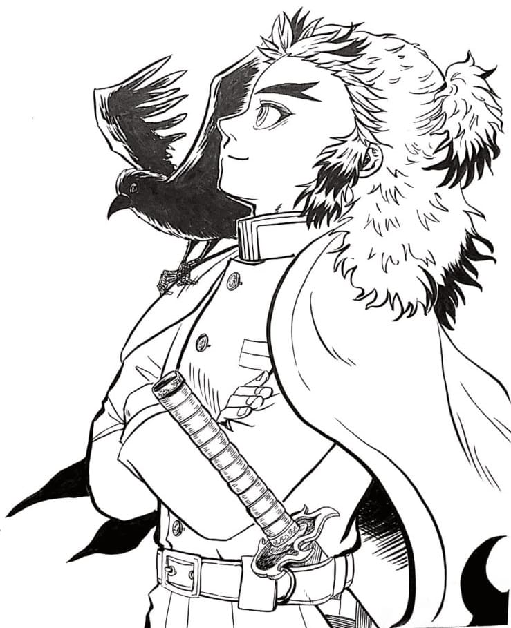 Kyojuro Rengoku Is Awesome Coloring Page Free Printable Coloring The