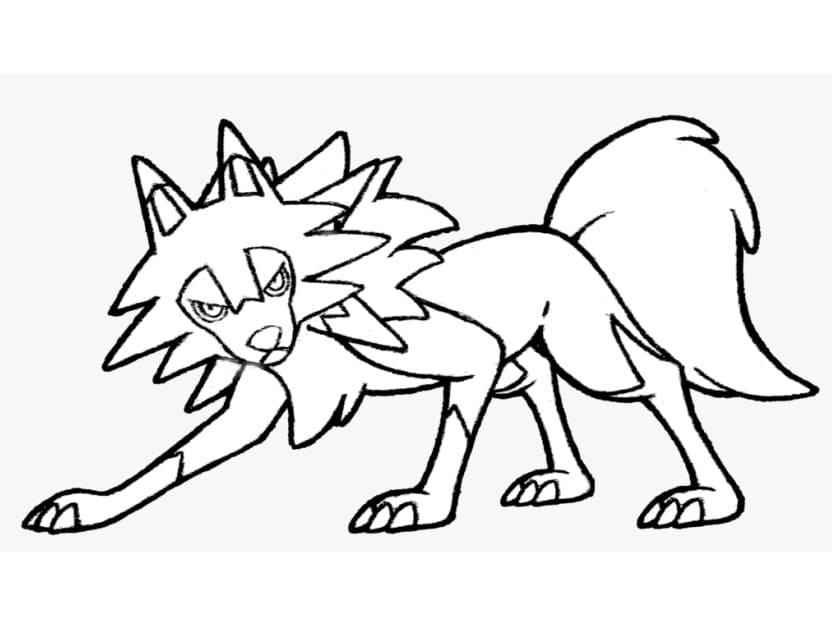 Lycanroc Midnight Form Coloring Page Free Printable Coloring Pages