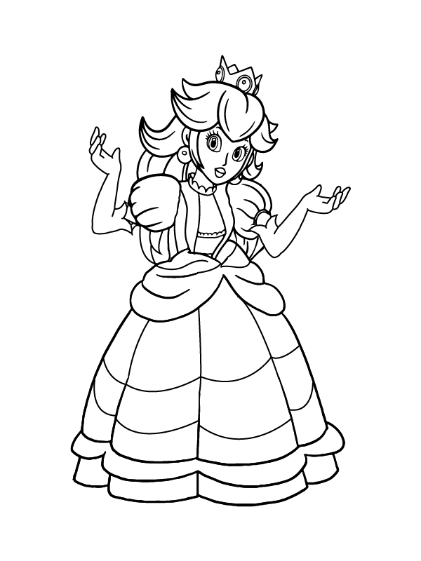 Beautiful Princess Peach Coloring Page