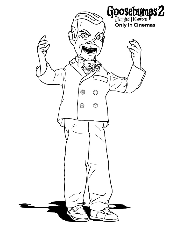 Slappy The Dummy From Goosebumps Coloring Page Free Printable