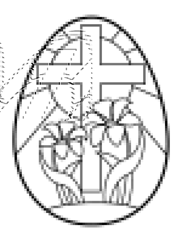 Easter Cross With Flowers Coloring Page Free Printable Coloring Pages