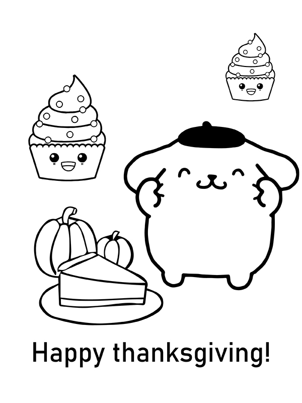 Pompompurin Thanksgiving Coloring Pages Free Printable Coloring Pages