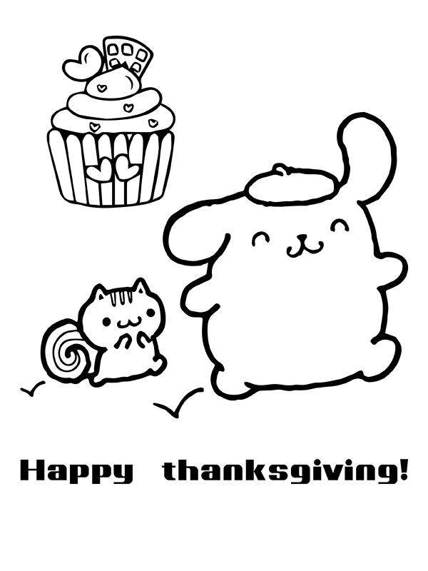 Pompompurin With Scone Coloring Page Free Printable Coloring Pages