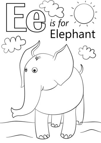 Letter E is Elephant