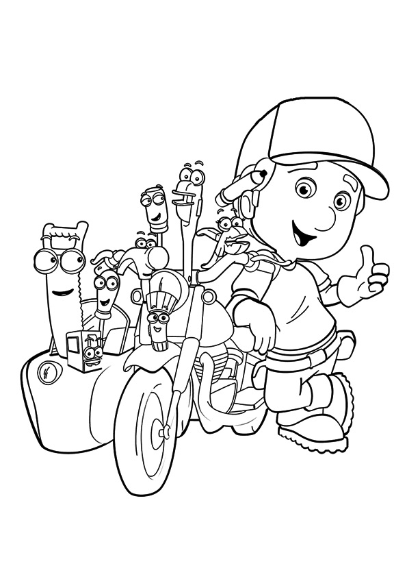 Handy Manny mit Motorrad