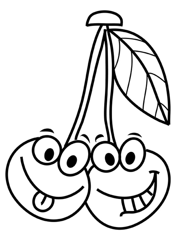 Cartoon-Kirschen lächeln