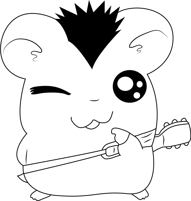 Cute Hamtaro With Guitar