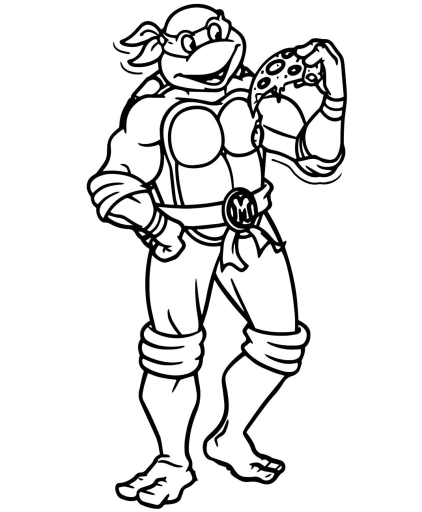 Michaelangelo Eating Pizza