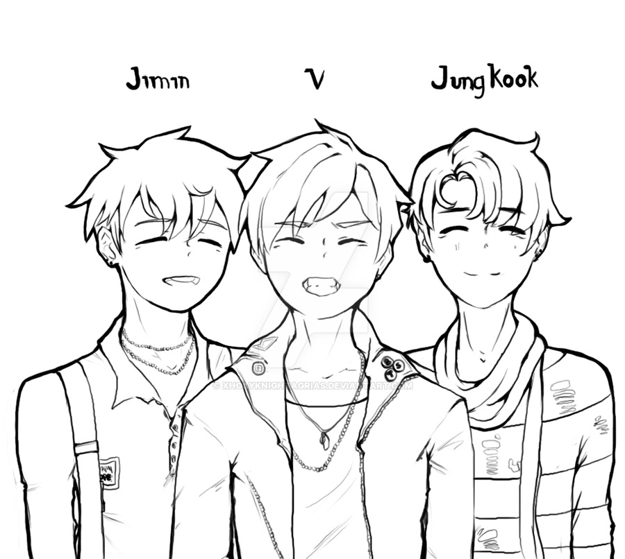 Jimin, V und Jungkook