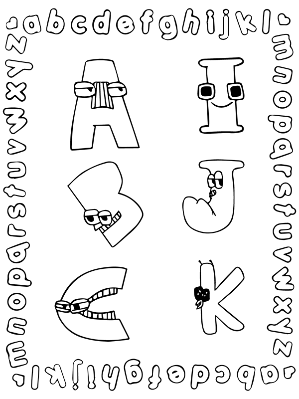 Alphabet Lore Letter A, B, C, I, J, and K