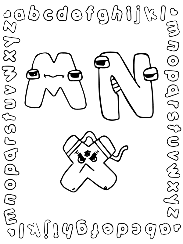 Alphabet Lore Letter M, N, and X