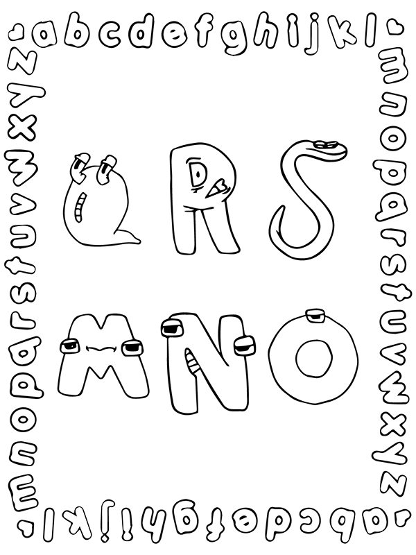 Alphabet Lore Letter Q, R, S, M, N, and O
