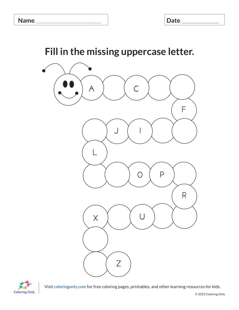 Fill in the Missing Uppercase Letters