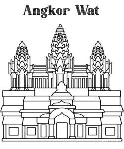 Angkor Wat Coloring Page