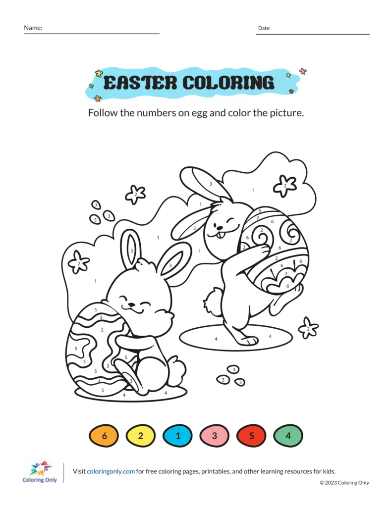 Easter Egg Color by Number