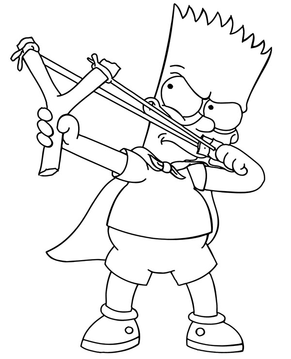 Bart Simpson mit Steinschleuder