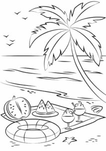 Beach Coloring Page