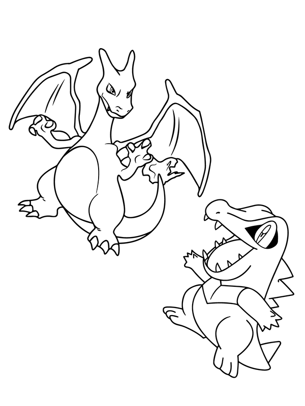 Charizard and Totodile