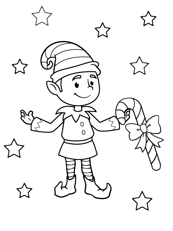 Christmas Elf and Stars