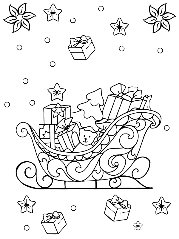 Christmas Sleigh with Gift Boxes