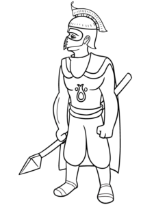 Coloring Page: Ares wearing his battle armor