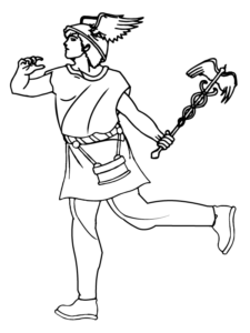 Coloring Page: Hermes with his wings